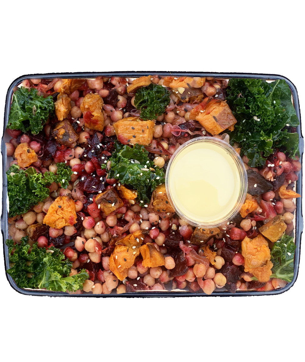 Chickpea Salad with Sweet Potato and Beet