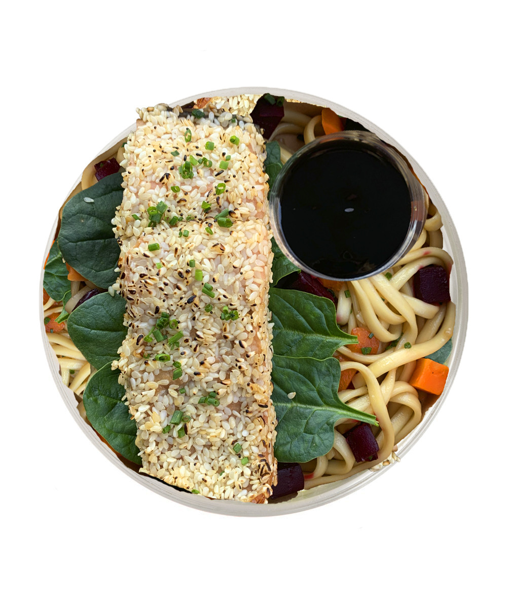 Teriyaki Salmon and noodles