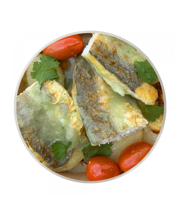 Hake stew with green sauce,...