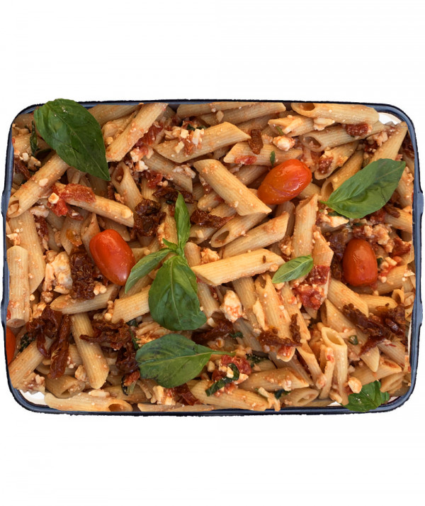 Pasta integral con feta,...