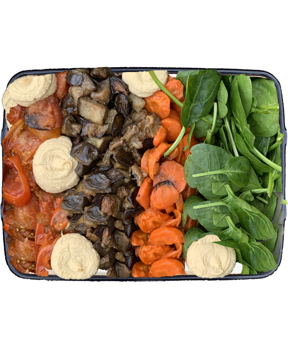 Baked veggie Bowl with hummus dip