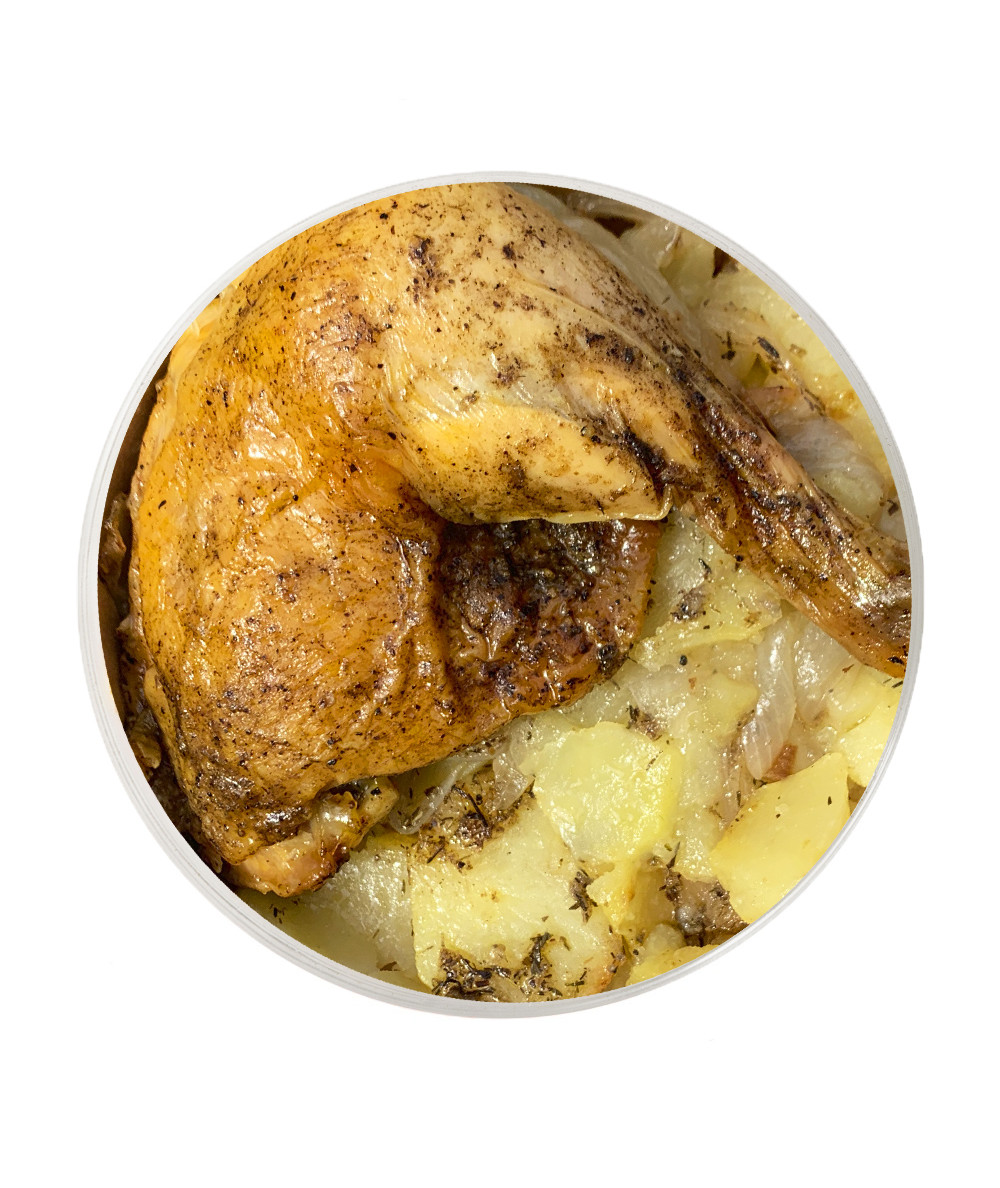 Pollastre a l'ast amb carxofes