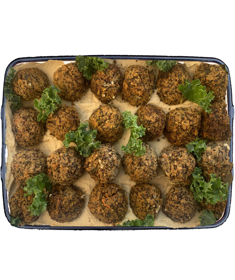 copy of Quinoa meatballs on lemon hummus