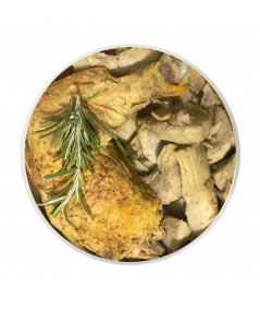 Pollastre a l'ast amb carxofes