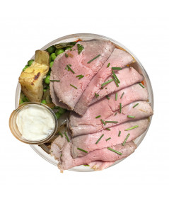 Roast Beef con Salsa Tártara y Alcachofas