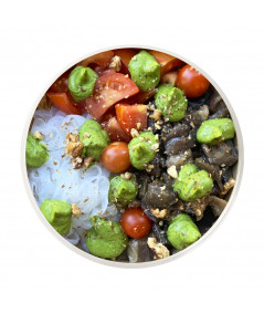 copy of Roasted aubergine, cherry tomatoes and avocado pesto salad