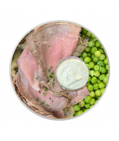 Roast Beef con Salsa Tártara y Alcachofas