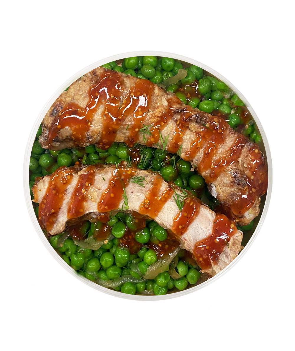 Pork Rib with Peas, Onions and Dill