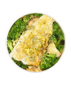 Lubina con Alcaparras, Limón y Pistacho