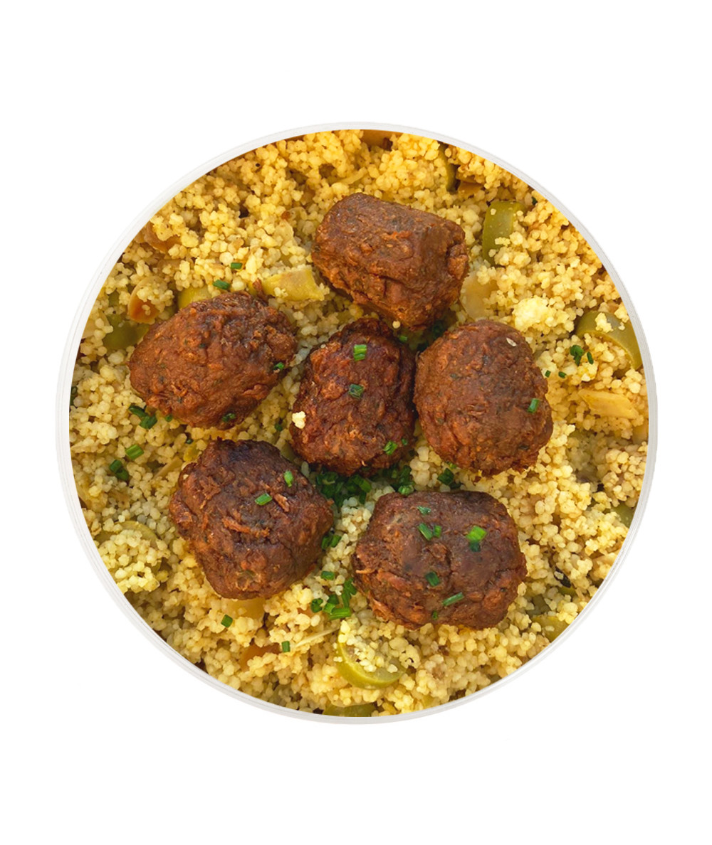 Heura Meatballs with Cous Cous