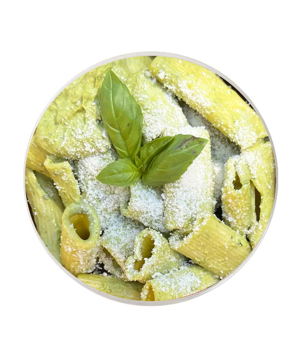 Rigatoni con Pesto de Aguacate y Parmesano