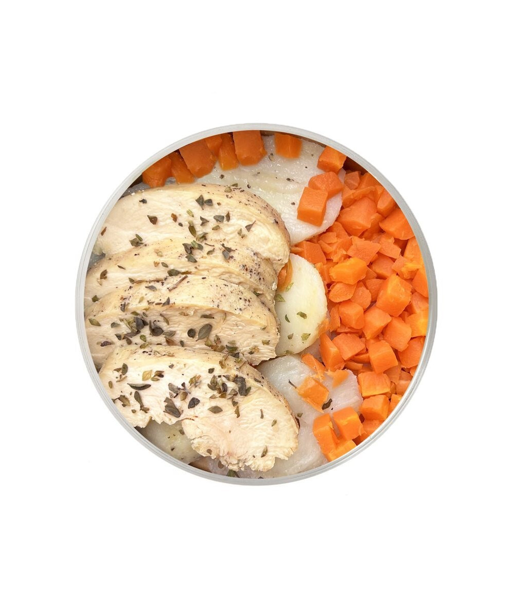 Low temperature chicken with carrot & potatoes