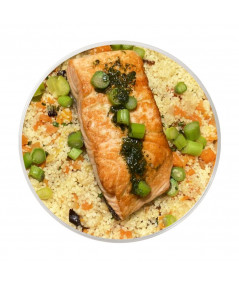 Grilled salmon with cous cous