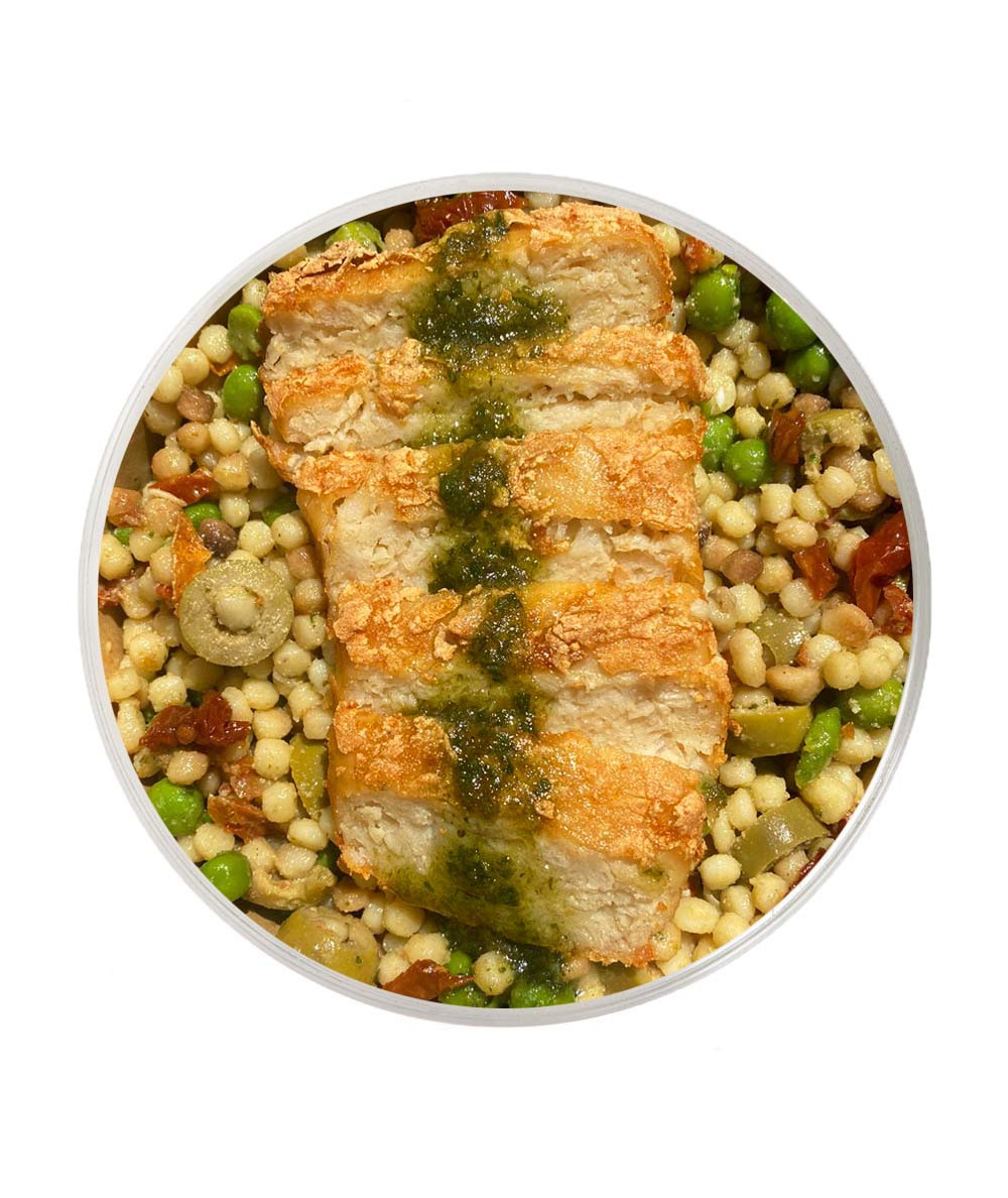 Pescado de Heura estilo mediterráneo