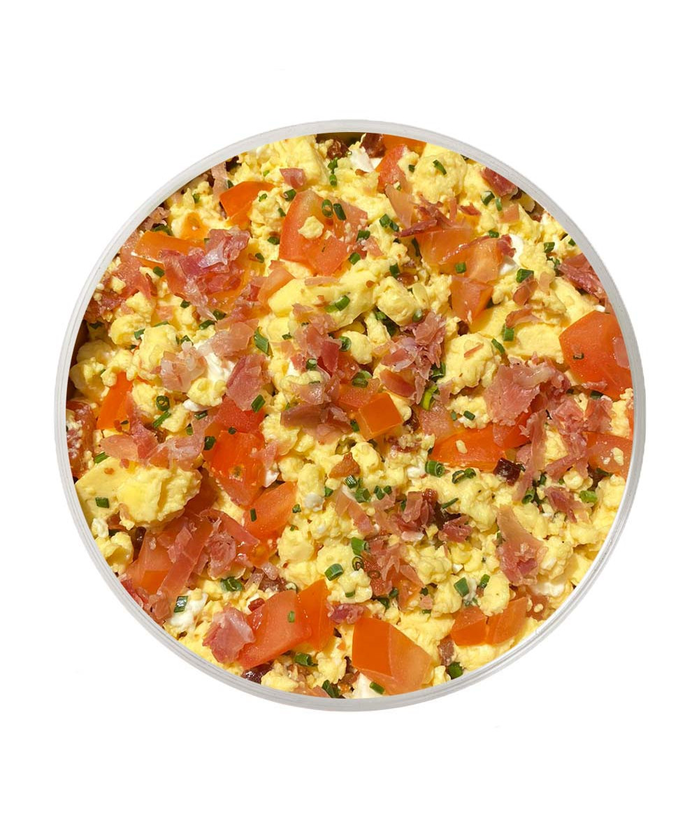 Scrambled eggs with ham