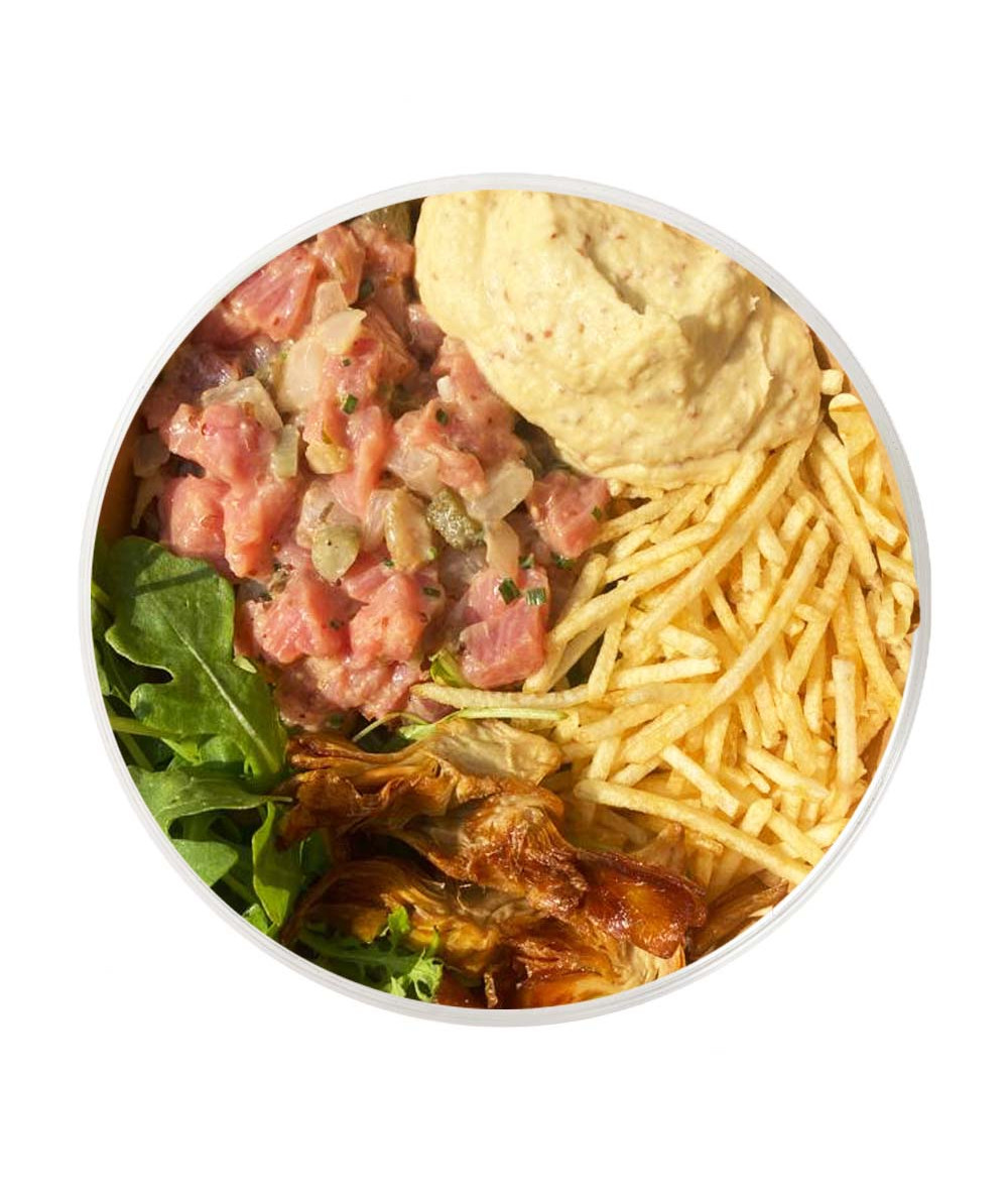 ¡Especial! Steak Tartar con Chips de Alcachofa