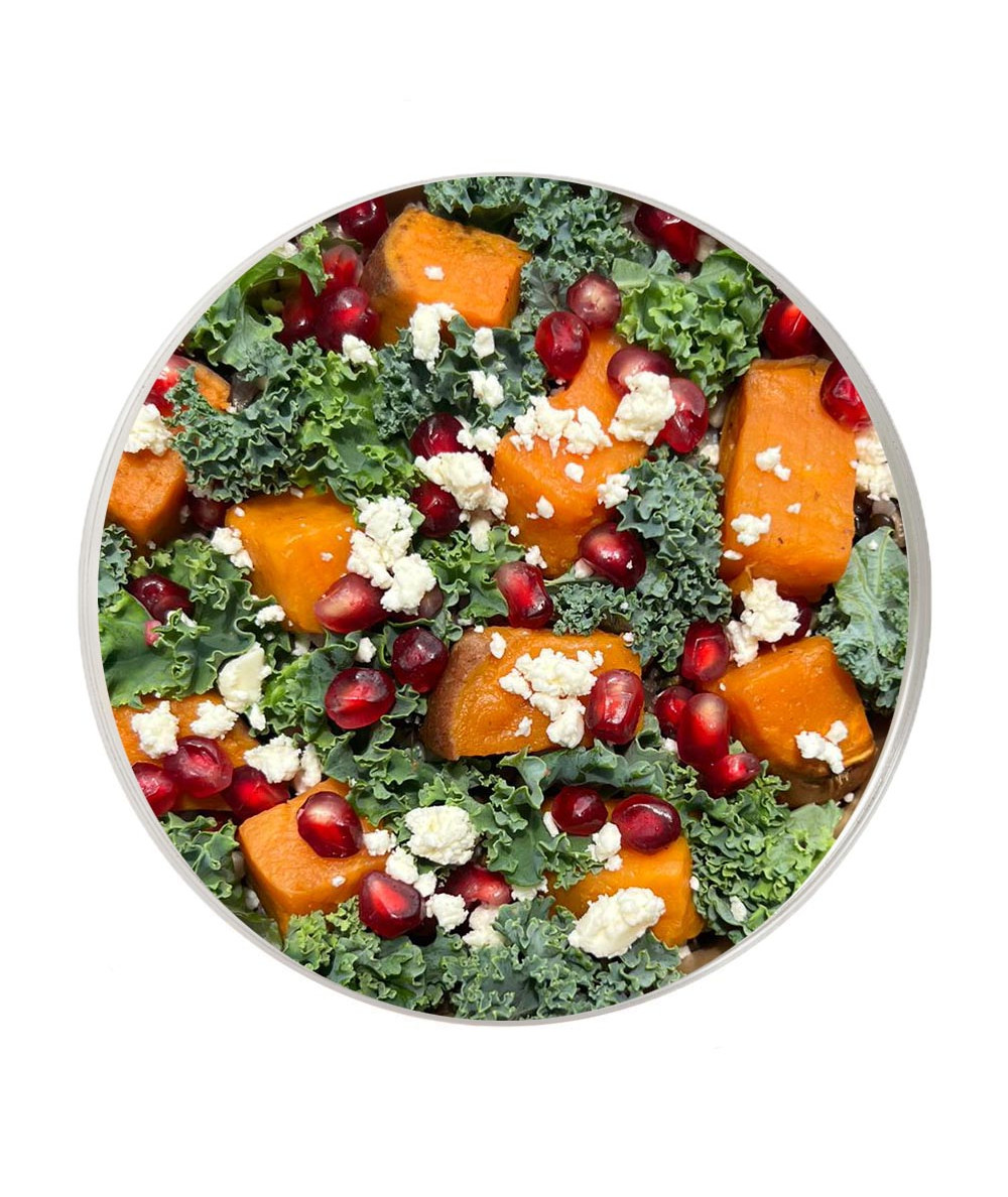 Arugula, Feta Cheese, Sweet Potato & Pomegranate Salad