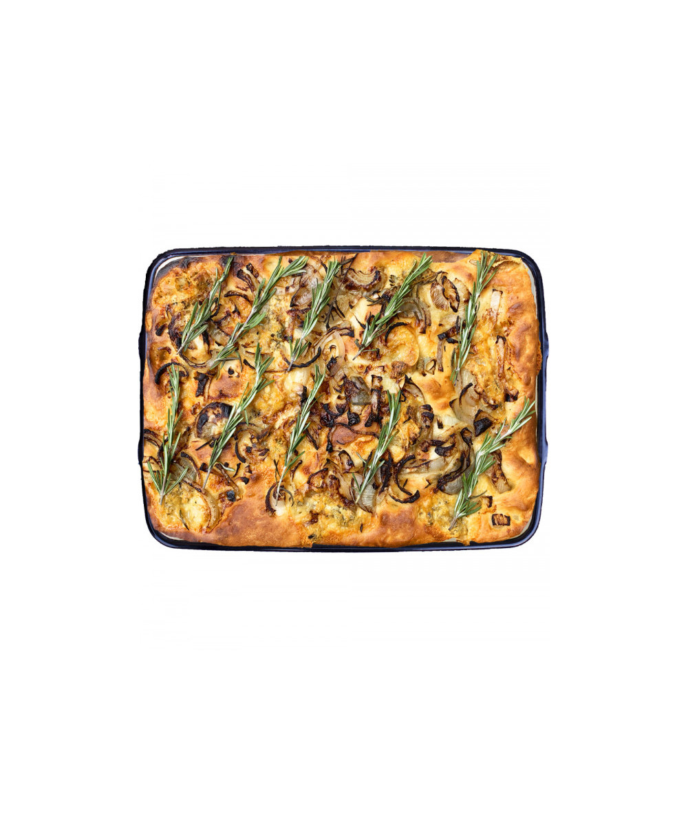 Gorgonzola and caramelized onion focaccia