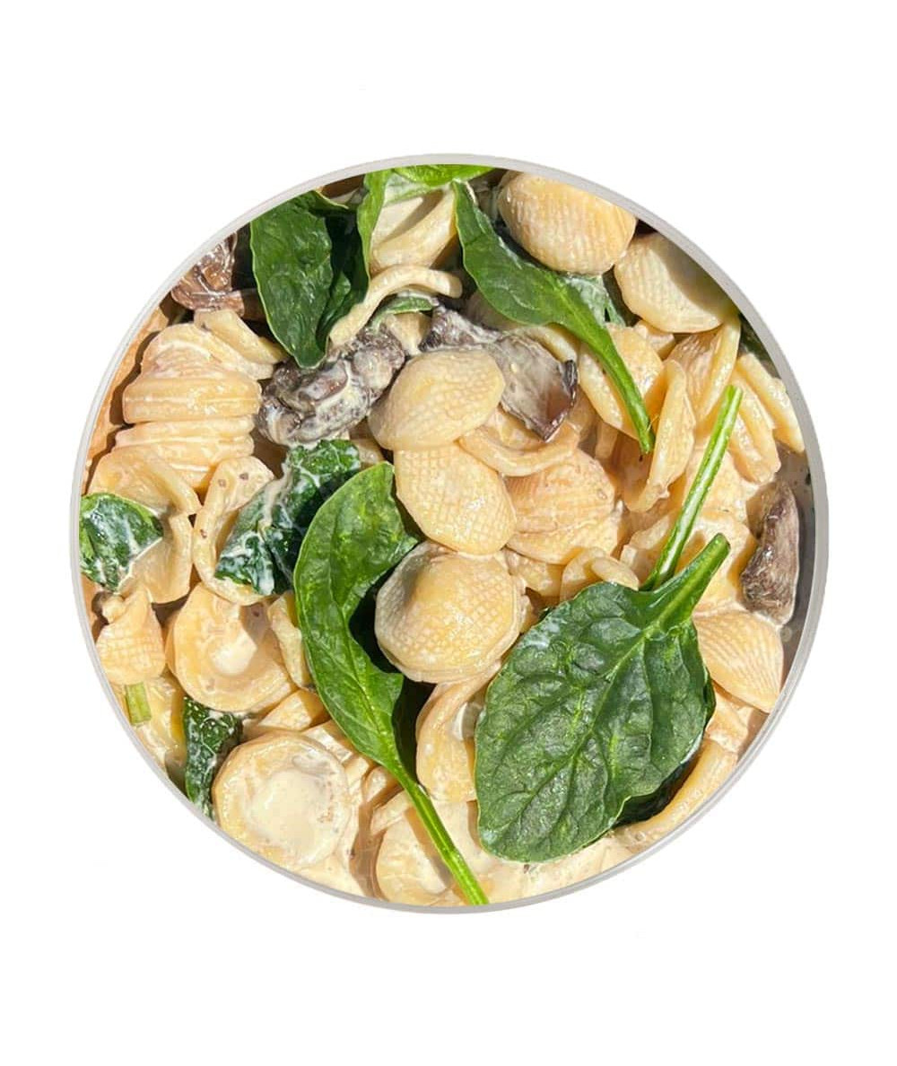 Light Pasta with Mushrooms & Baby Spinach