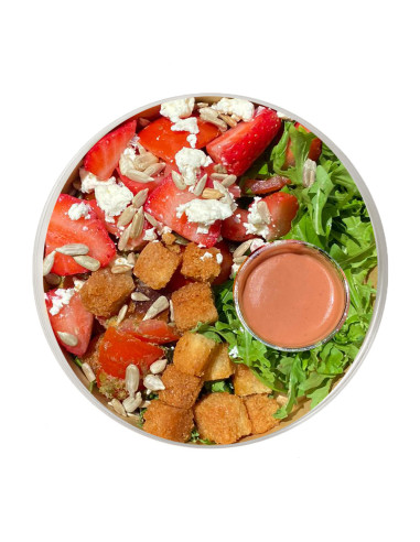 Cretan Salad with Tomato, Strawberries & Feta Cheese