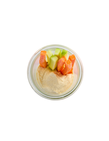 Shot of Hummus with croudites