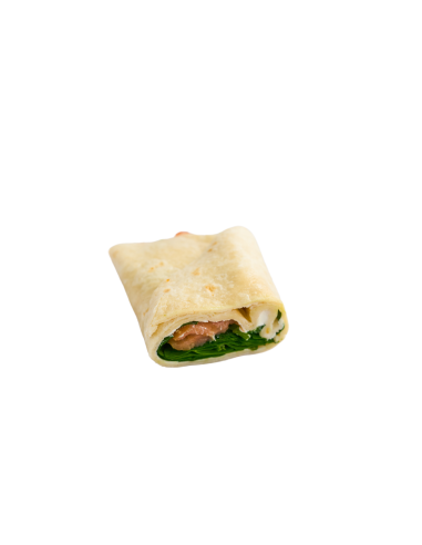 Small Salmon, Spinach, and Cheese Wrap