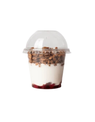 Yogur con coulis y granola