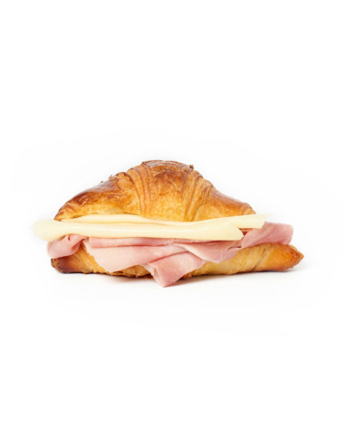 Croissant with cheese and ham