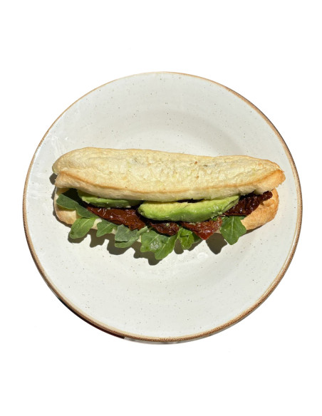 Gluten-Free Sandwich with Avocado, Sun-Dried Tomato, and Arugula