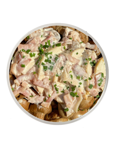 Pollastre amb Crema de Bacó i Bolets