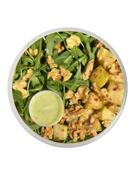 Ensalada de poma caramel·litzada i ruca