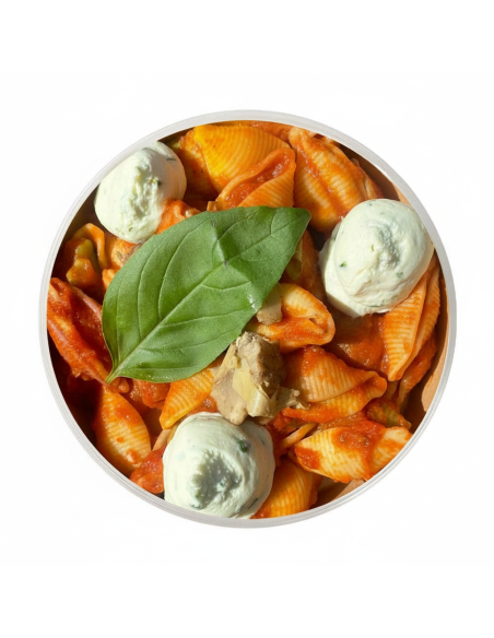 Conchiglie con Salsa de Tomate & Alcachofas