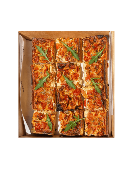 Box Quiche de Formatge de Cabra, Tomàquet i Alfàbrega