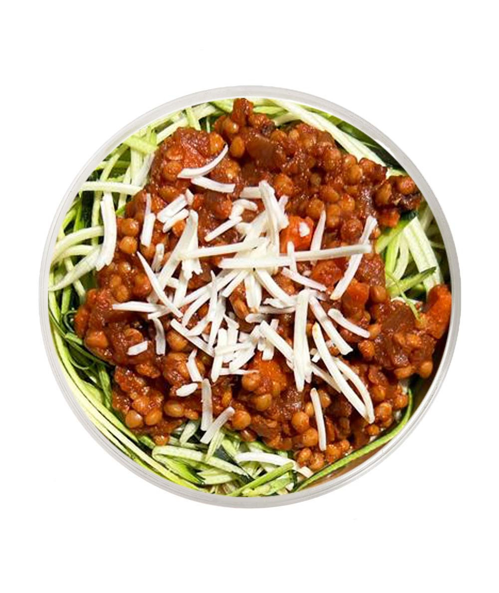 Zucchini Spaghetti with Lentil Bolognese