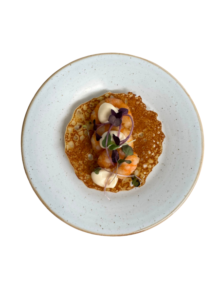 Mini Prawn Crepe with Citrus Mayonnaise