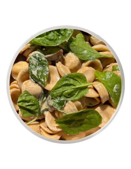 Light Pasta with Mushrooms & Baby Spinach