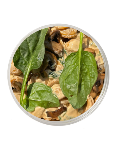 Pasta Ligera con Setas & Espinaca