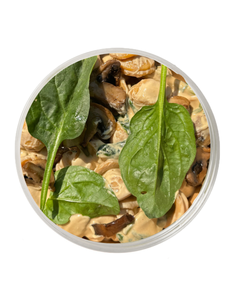 Pasta Ligera con Setas & Espinaca