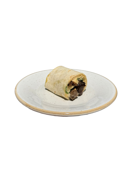 Mini Wrap d'Albergínia amb Hummus i Ruca