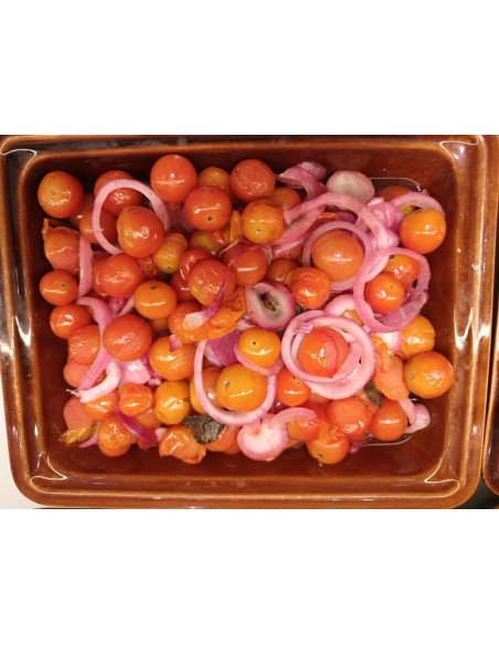 Cherry Tomatoes, Pickled Onion and Mint