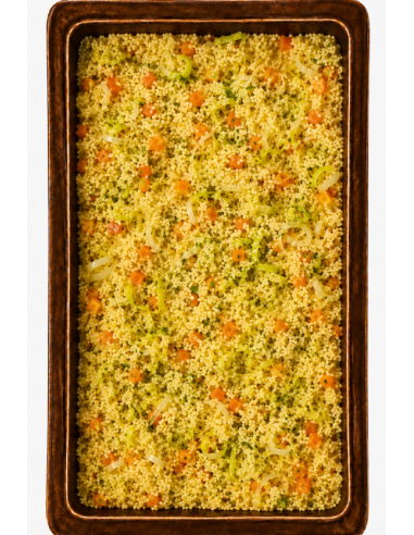 Cous Cous with Leek, Carrot and Herb Oil