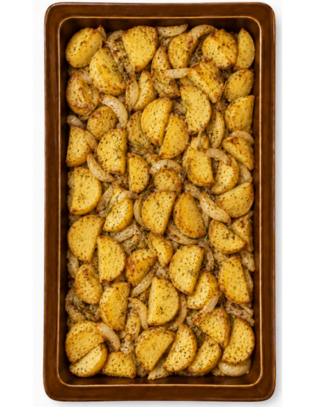 Baked potatoes with rosemary oil and herbs