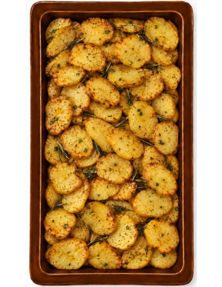 Baked potatoes with rosemary oil and herbs