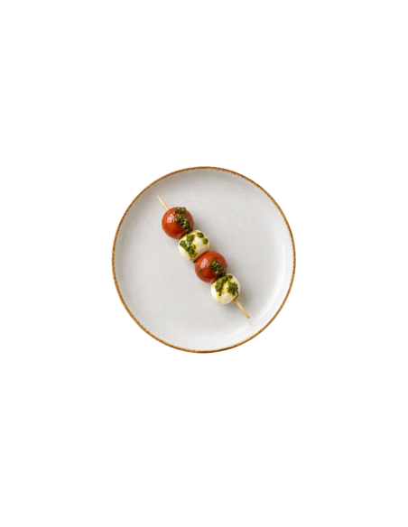 Brocheta de Tomate Cherry y Mozzarella con Pesto