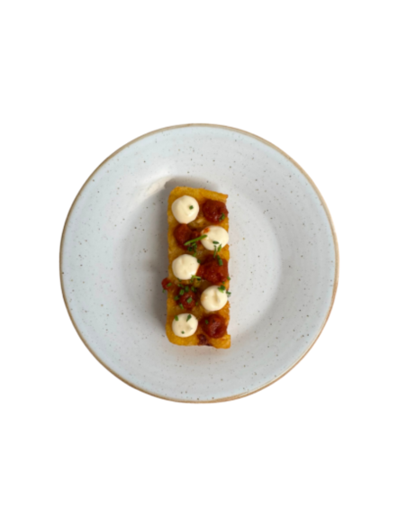 Spanish-Style Potato Waffle with Bravas Sauce