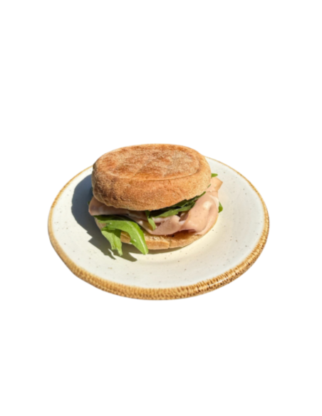 English Muffin with Truffled Mortadella